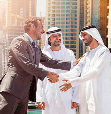 Businessmen struck a deal in Dubai. Shot from Istockalypse Dubai 2015.